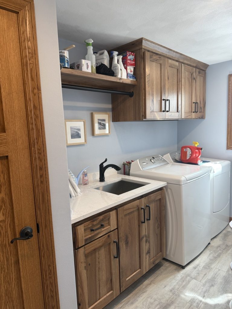VKB laundry room baby blue walls