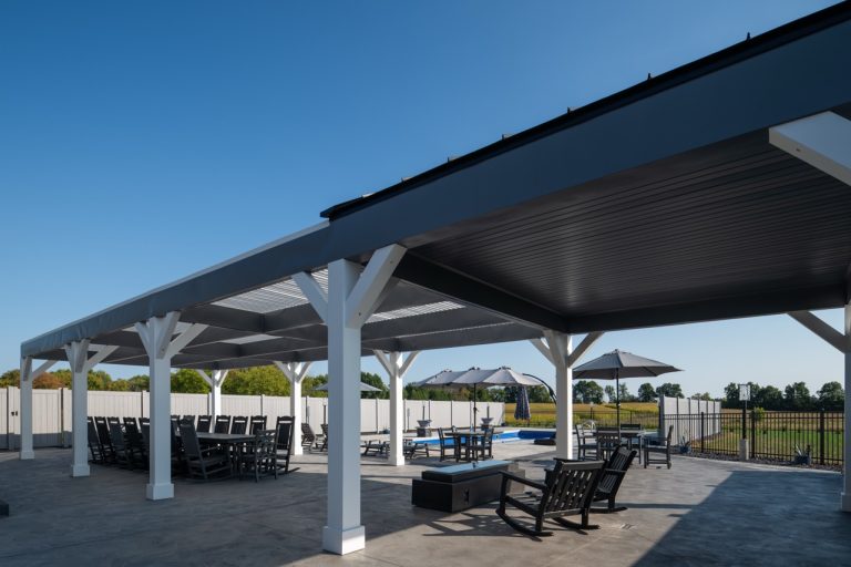 Gray gazebo