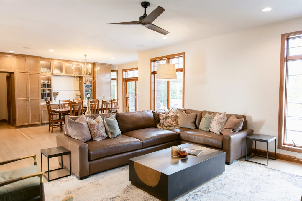 Modern living room with stylish furniture