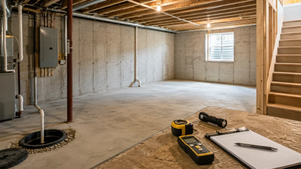 A basement remodel in progress in Appleton
